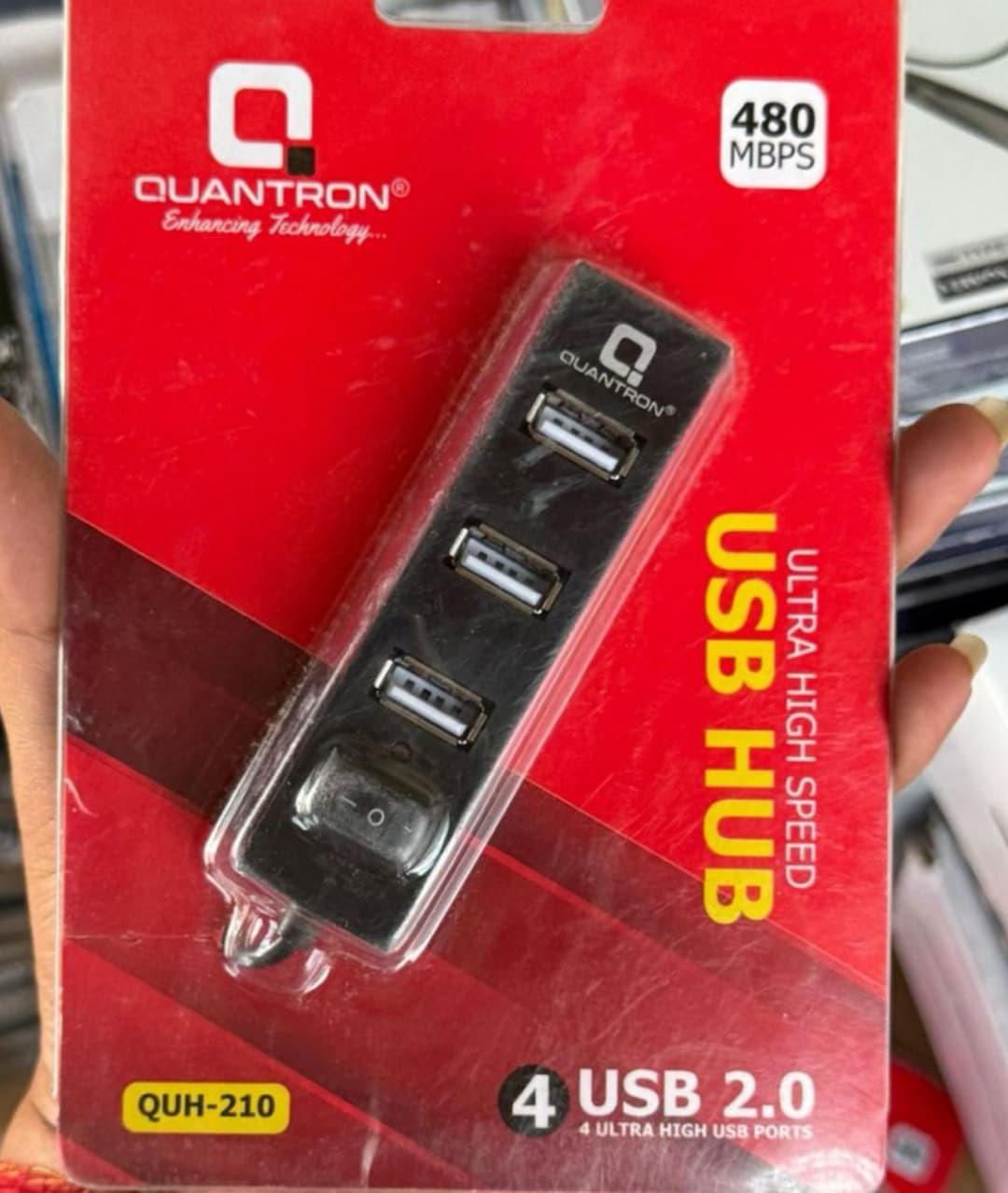 Quantron QUH-210 4 Port Ultra High Speed 480 Mbps USB Hub