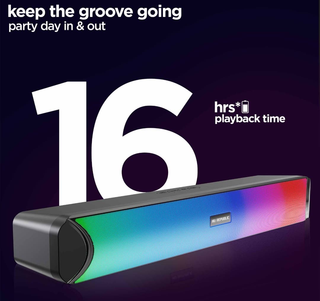 PORTRONICS Radian 5 Hour Playtime | RGB Lights | Wide Compatibility | Type C Charging 1