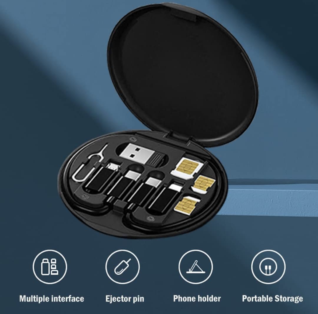 60W Multi Function All in One Quick Charging Data Cable Storage Kit Multiple Connectors Micro iPh C Type USB