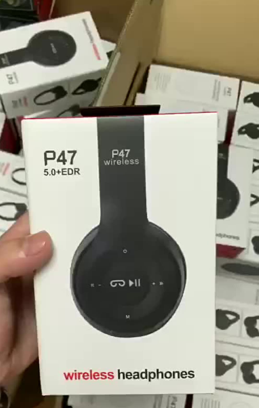 100% Quality Wireless Headphones Over Ear P47 Super Bass 5.1, Volume Control, Bluetooth, Card Support SD, LED Lights, Compatible with Android, Built-in Microphone, FM Radio 3