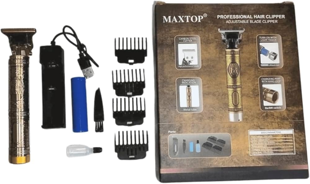Men Maxtope Professional Hair Clipper Adjustable Blade Clipper, 1200Ma Large Capcity Lithium Ion Battery, Usb Charging. 3