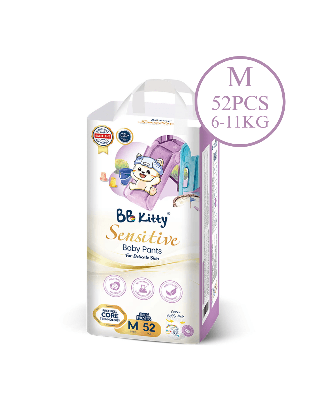 BbKitty Ultra absorptive M size 52 Pcs - Baby Diapers Medium Pants