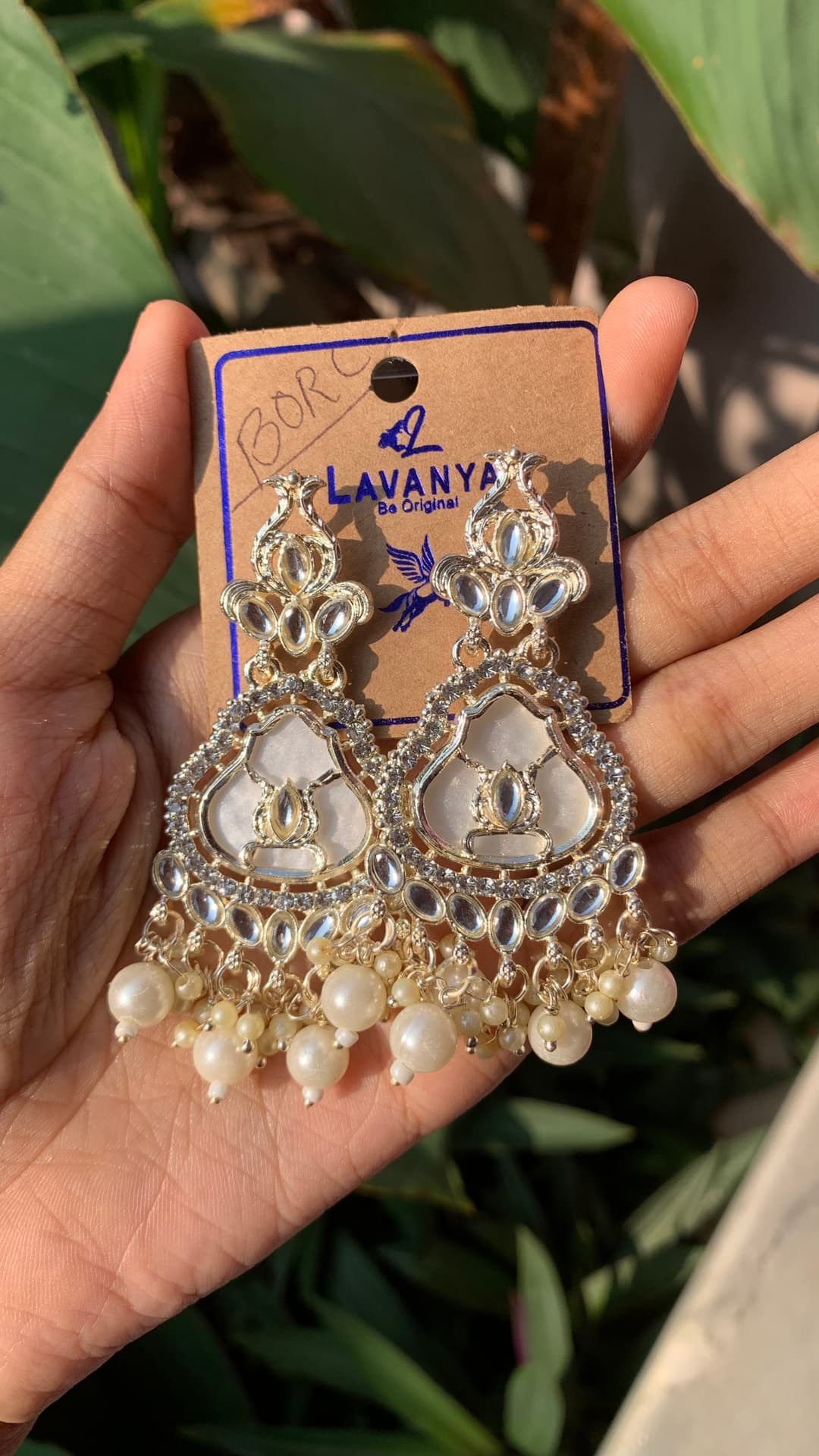 Cute white jhumki
