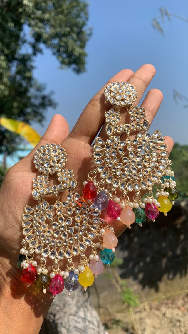 Kundan earing jhumka