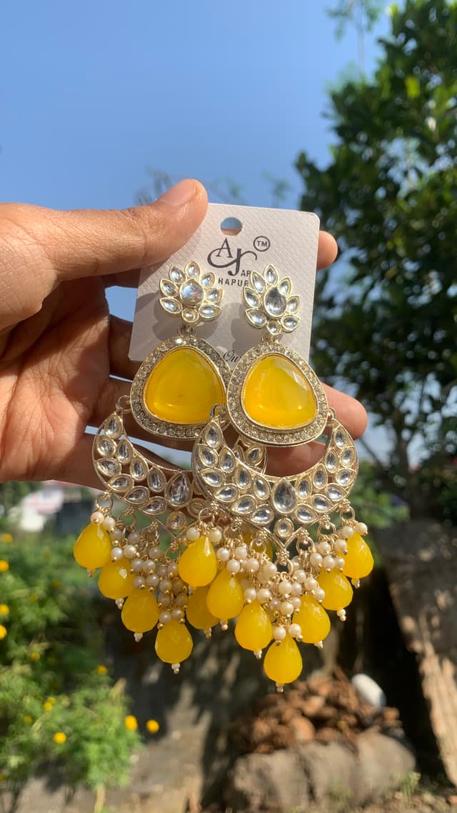 Kundan earing jhumka