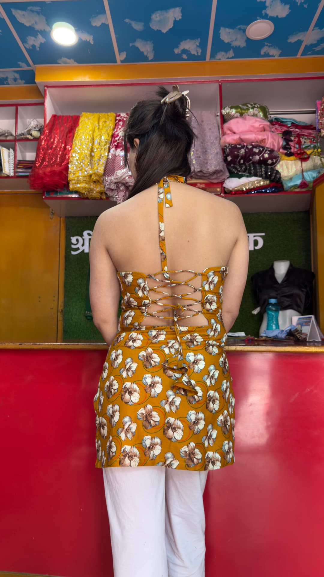 New viral halter neck kurthi 1