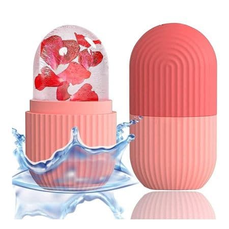 Ice Roller for Face Massager for Men & Women | Glowing Skin & Puffy Eyes | Reusable & Unbreakable (Pink)