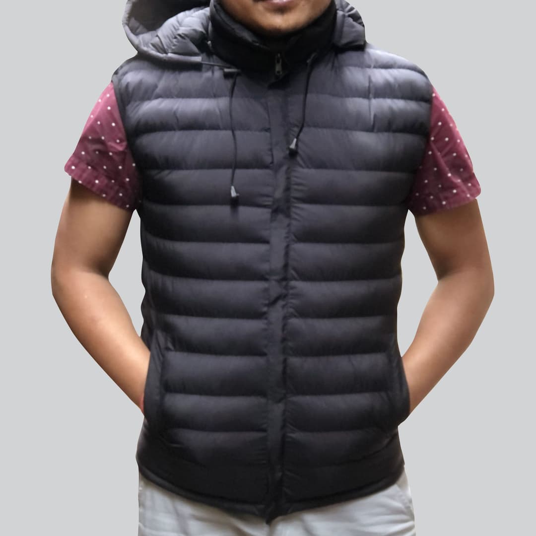 Moonstar 3 Layer Sleeveless Silicon Hooded Jacket For Men - Fashion | Multicolor
