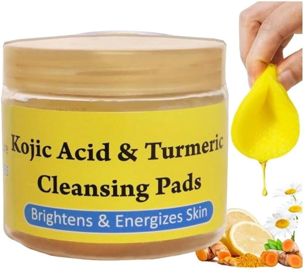 Kojic Acid & Turmeric Cleansing Pads Brightens & Energizes Skin For All Skin Types (50 Pads)