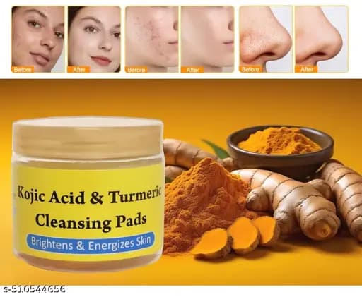 Kojic Acid & Turmeric Cleansing Pads Brightens & Energizes Skin For All Skin Types (50 Pads) 1