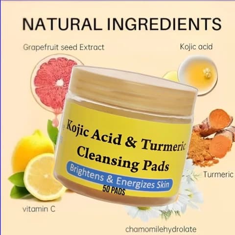 Kojic Acid & Turmeric Cleansing Pads Brightens & Energizes Skin For All Skin Types (50 Pads) 5