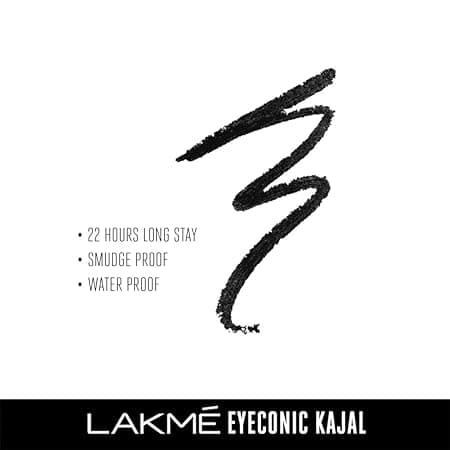 LAKMÉ Eyeconic Pencil Kajal, Black, Water Proof, Smudge Proof, Lasts Upto 22 Hrs, 0.35g Matte Finish 1