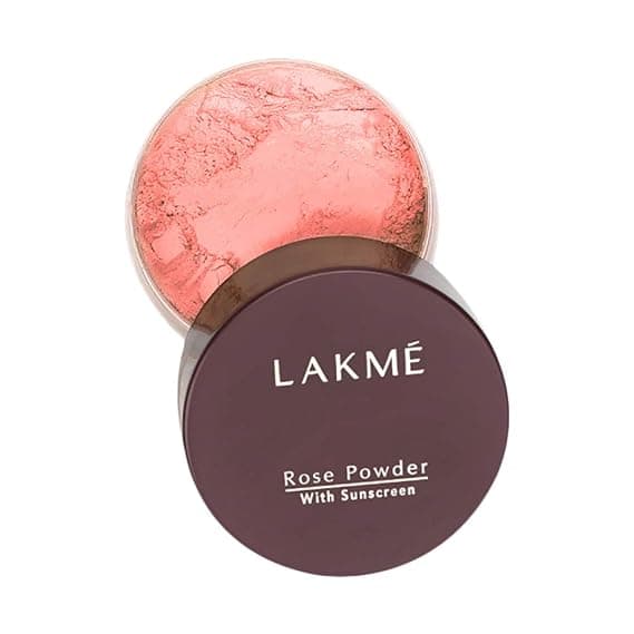 Lakme Rose Face Powder With Sunscreen - 40gm, Matte Finish & Poreless Look, Oil Control & Sun Protection For Long Hours, Suitable for oily skin, Soft Pink