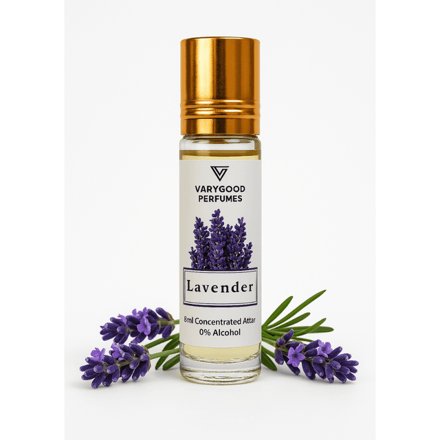 VaryGood Lavender Attar Roll On – 8ml Long Lasting Alcohol-Free Perfume for Men & Women | Natural Calming Floral Fragrance