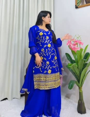 Lizas fashion Blue Garara Sets Size Medium