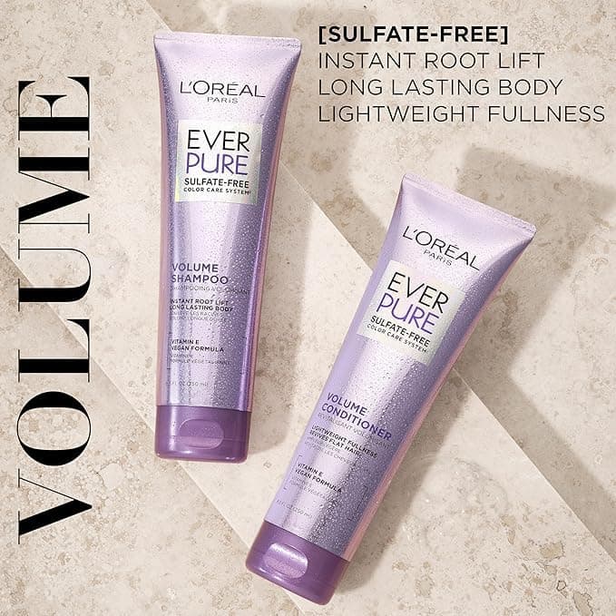 Loreal Paris EverPure Volume Sulfate Free Shampoo for Color-Treated Hair, Volume + Shine for Fine, Flat Hair, 8.5 fluid Ounce 2