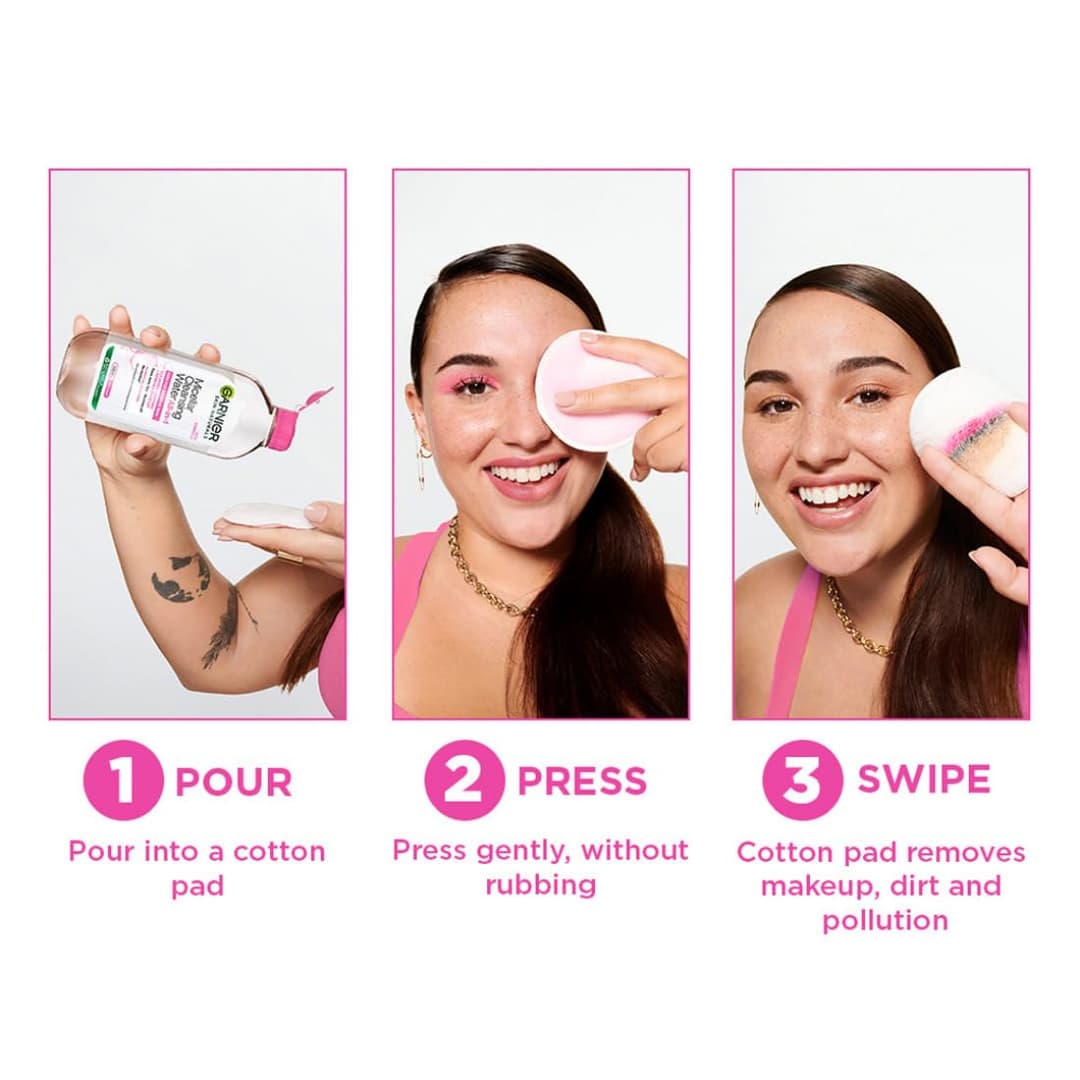 Garnier Micellar Cleansing Water For Sensitive Skin | Make-Up Remover & Cleanser - Removes makeup, dirt & impurities & Hydrates Skin 400ml 5