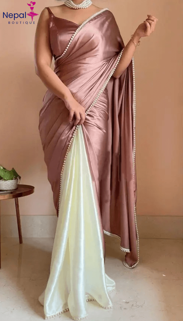 Latest Designer Embellished, Solid/Plain Satin Saree for Women | Luxurious Design for Weddings, Parties, and Special Occasions | Trendy Party & Festive Wear | Traditional Ethnic Fashion | Buy Online
