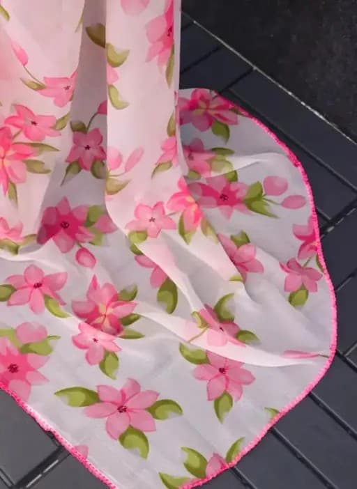 Amazing designer  Georgette fancy Saree for women with unstiched blouse in pink /Trendy Party & Festive Wear | Traditional Ethnic Fashion | Buy Online 3