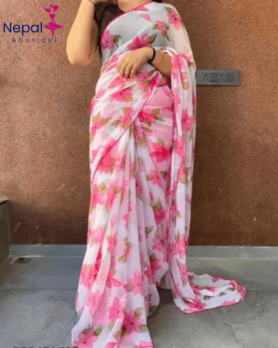 Amazing designer  Georgette fancy Saree for women with unstiched blouse in pink /Trendy Party & Festive Wear | Traditional Ethnic Fashion | Buy Online