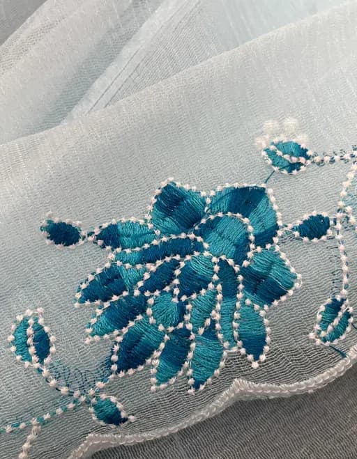 Beautiful Super Net Fabric Floral Embroidery work Saree With Blouse in Blue color | Trendy Party & Festive Wear | Traditional Ethnic Fashion | Buy Online 4