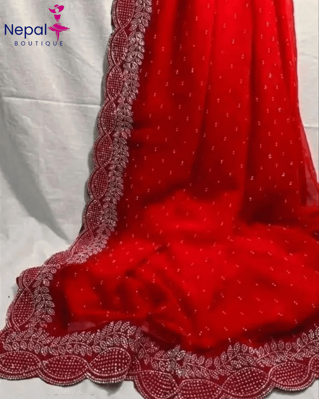 Trending Bollywood Georgette Saree with Embroidery Wok with unstiched Blouse in Red Color| Trendy Party & Festive Wear | Traditional Ethnic Fashion | Buy Online