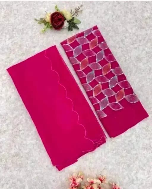 Elegant Bollywood Georgette saree with unstiched blouse Pink color/Trendy Party & Festive Wear | Traditional Ethnic Fashion | Buy Online 3
