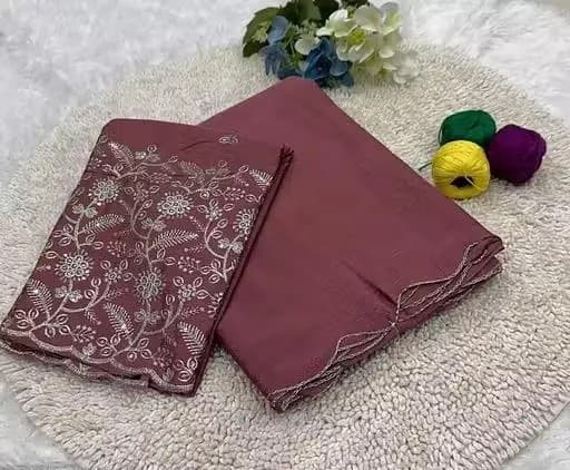 Trending Silk saree with Heavy Embroidered worked Blouse in Brown Color | Available in Multi color |Trendy Party & Festive Wear | Traditional Ethnic Fashion | Buy Online 2