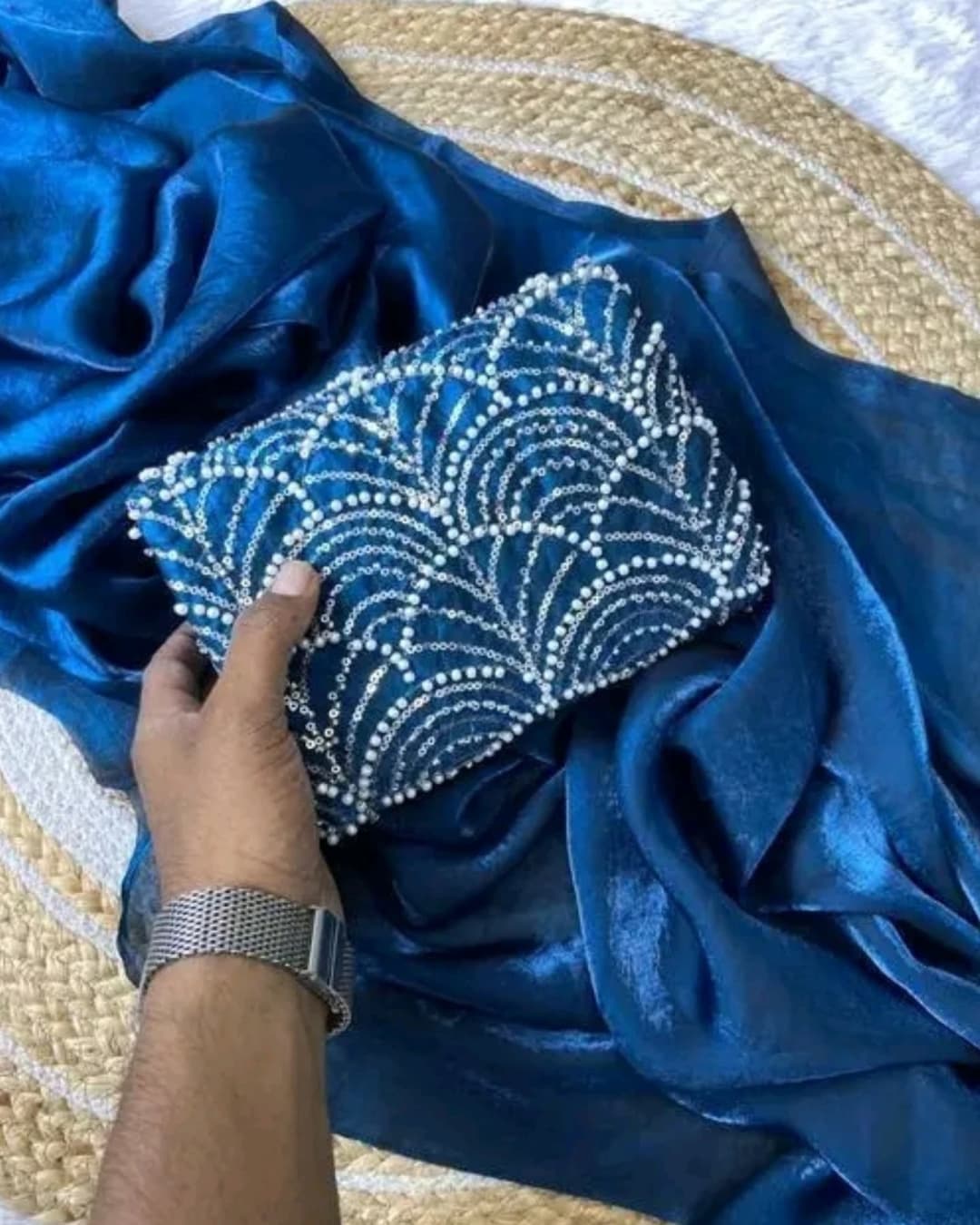 Trending Silk Saree with Motti worked blouse in Royal Blue color| Available in Multi color | Trendy Party & Festive Wear | Traditional Ethnic Fashion | Buy Online 2