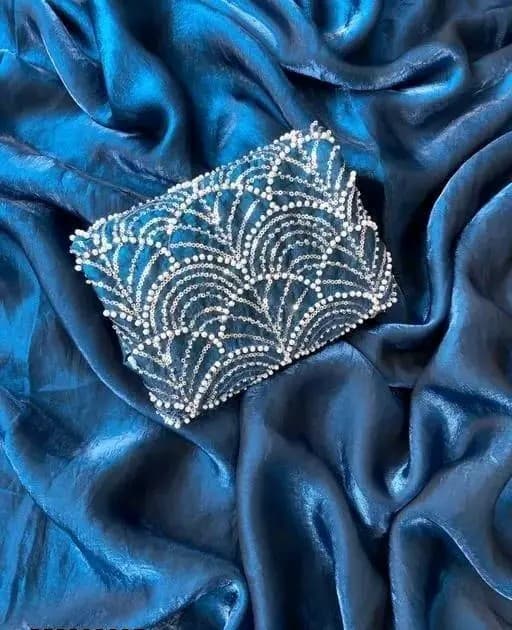 Trending Silk Saree with Motti worked blouse in Royal Blue color| Available in Multi color | Trendy Party & Festive Wear | Traditional Ethnic Fashion | Buy Online 4
