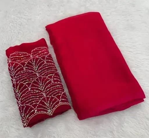 Trending Silk Saree with Motti worked blouse in Red color| Available in Multi color | Trendy Party & Festive Wear | Traditional Ethnic Fashion | Buy Online 3