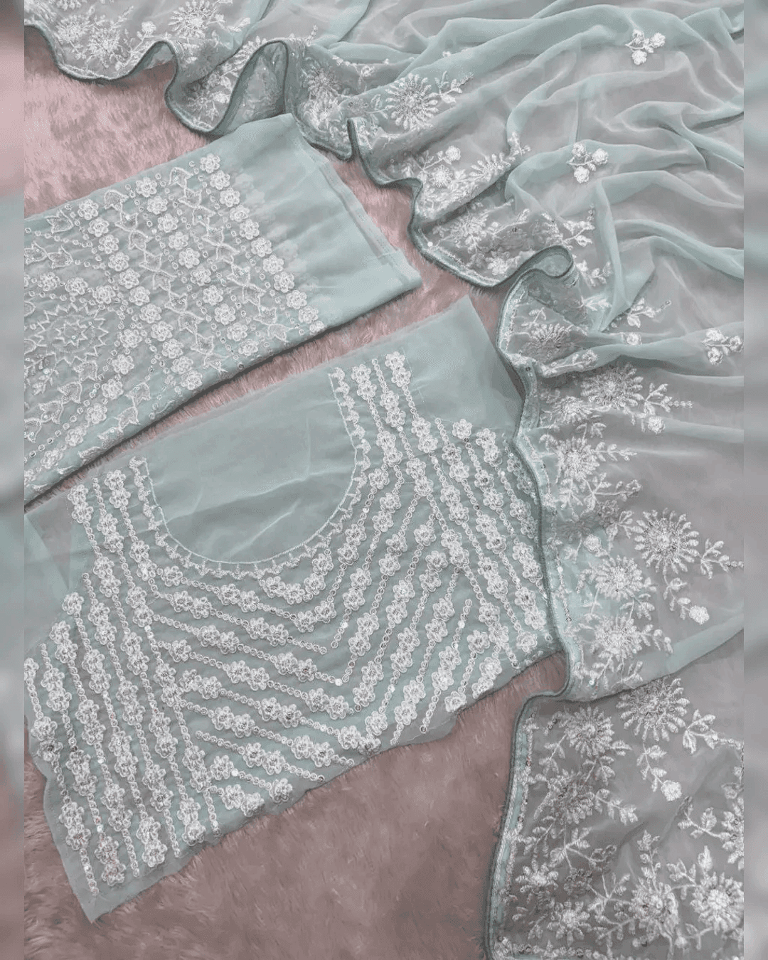 Bollywood Heavy Faux Georgette Embroidery Sequence Saree | Heavy Work Party wear and Wedding saree with unstiched blouse | Trendy Party & Festive Wear | Traditional Ethnic Fashion | Buy Online 3