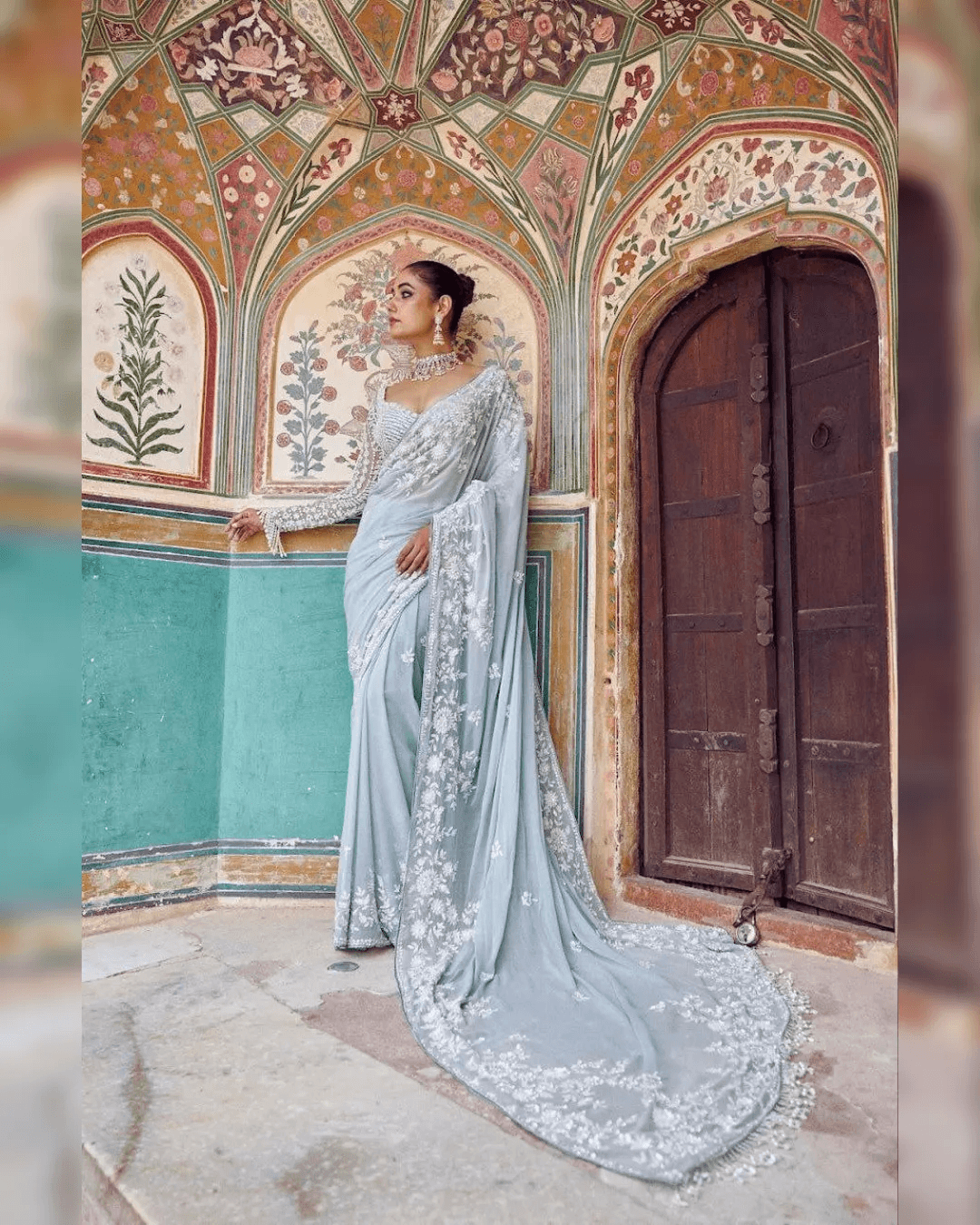 Bollywood Heavy Faux Georgette Embroidery Sequence Saree | Heavy Work Party wear and Wedding saree with unstiched blouse | Trendy Party & Festive Wear | Traditional Ethnic Fashion | Buy Online 1