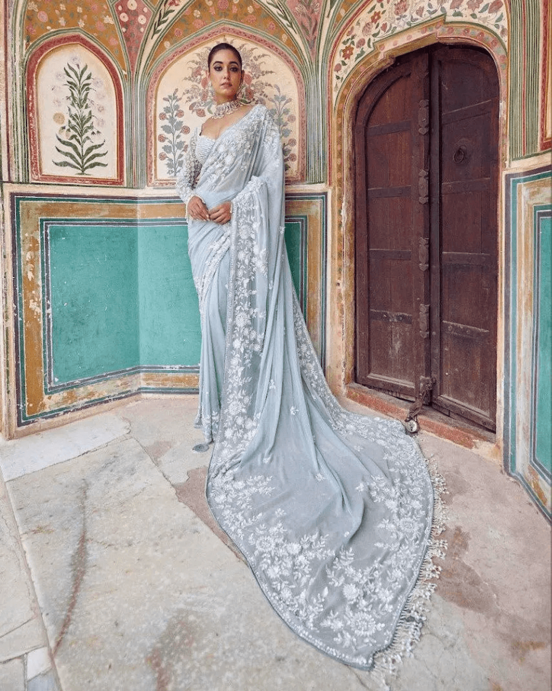 Bollywood Heavy Faux Georgette Embroidery Sequence Saree | Heavy Work Party wear and Wedding saree with unstiched blouse | Trendy Party & Festive Wear | Traditional Ethnic Fashion | Buy Online 4