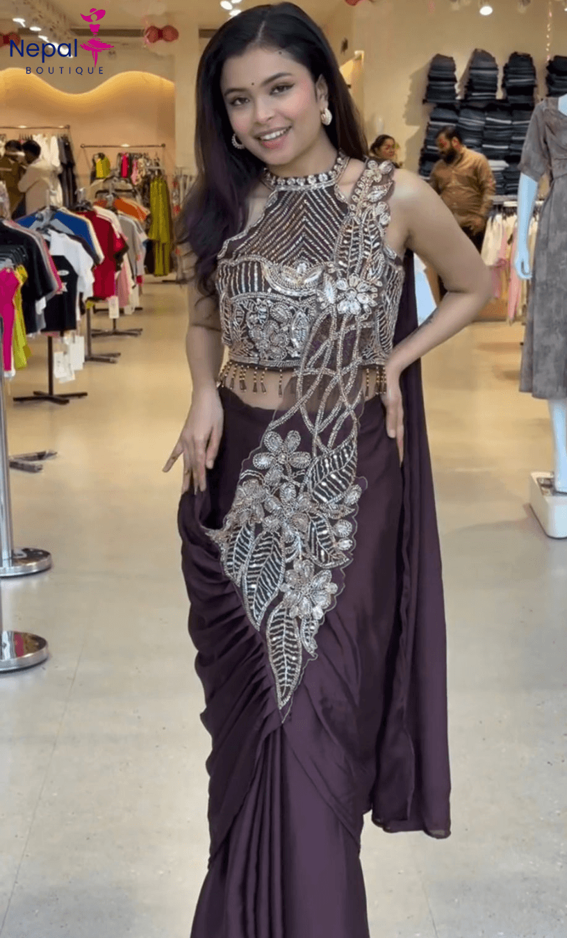 Women Ready to wear saree with Embroidery sequence Work Fully stiched star gerogette Blouses| Ready to wear Lehenga Choli | Heavy Work Party wear and Wedding special | Trendy Party & Festive Wear | Traditional Ethnic Fashion | Buy Online