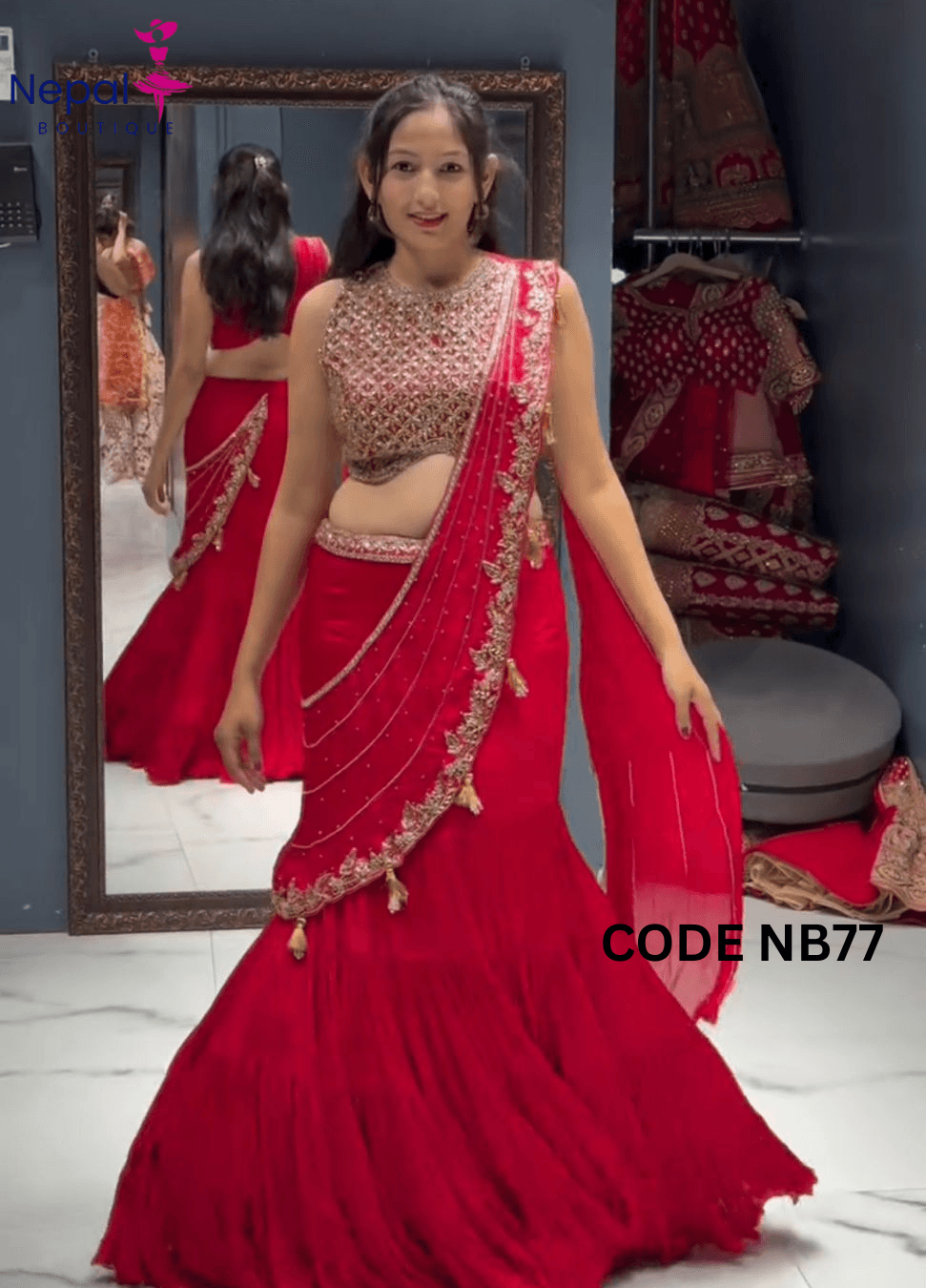 Latest Bollywood fashioned Design Embroidered stiched Lehnga Choli Red color| Ready to wear Lehenga Choli | Heavy Work Party wear and Wedding special | Trendy Party & Festive Wear | Traditional Ethnic Fashion | Buy Online