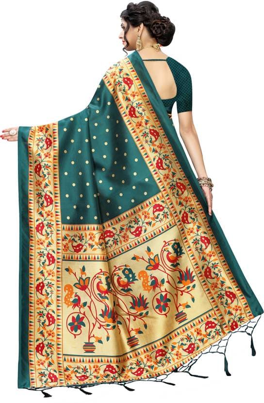 Latest Printed Bollywood Art Silk Saree with Blouse Material for women free size | Trendy Party & Festive Wear | Traditional Ethnic Fashion | Buy Online 1