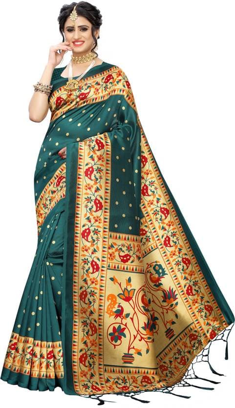 Latest Printed Bollywood Art Silk Saree with Blouse Material for women free size | Trendy Party & Festive Wear | Traditional Ethnic Fashion | Buy Online 2