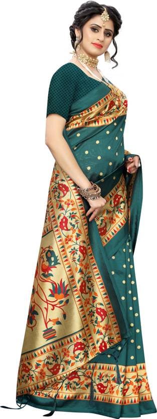 Latest Printed Bollywood Art Silk Saree with Blouse Material for women free size | Trendy Party & Festive Wear | Traditional Ethnic Fashion | Buy Online 3