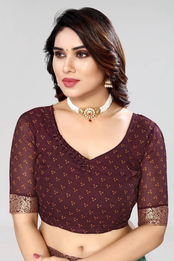 Jacquard Women's Georgette Printed Saree with Blouse Piece Material | Trendy Party & Festive Wear | Traditional Ethnic Fashion | Buy Online 4
