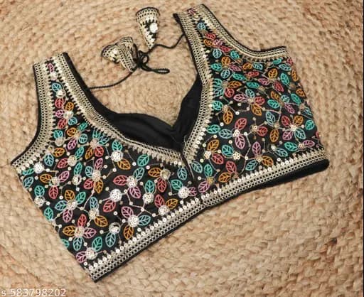 Readymade fashionable sweetheart neck women Blouse Black Color | Trendy Party & Festive Wear | Traditional Ethnic Fashion | Buy Online 2