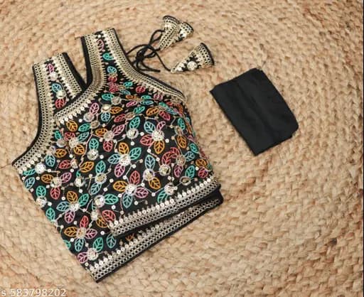 Readymade fashionable sweetheart neck women Blouse Black Color | Trendy Party & Festive Wear | Traditional Ethnic Fashion | Buy Online 3