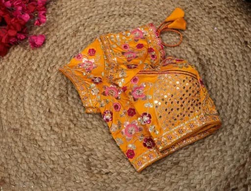 Readymade fashionable sweetheart neck women Blouse Yellow Color | Trendy Party & Festive Wear | Traditional Ethnic Fashion | Buy Online 1