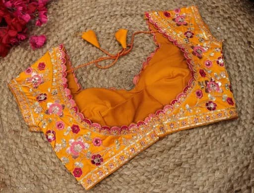 Readymade fashionable sweetheart neck women Blouse Yellow Color | Trendy Party & Festive Wear | Traditional Ethnic Fashion | Buy Online 3