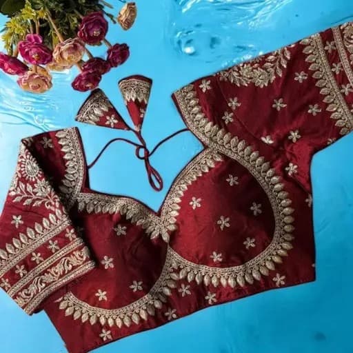 Readymade fashionable sweetheart neck women Blouse Maroon Color | Trendy Party & Festive Wear | Traditional Ethnic Fashion | Buy Online 3