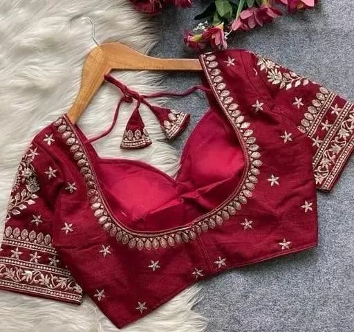 Readymade fashionable sweetheart neck women Blouse Maroon Color | Trendy Party & Festive Wear | Traditional Ethnic Fashion | Buy Online 4