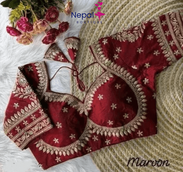 Readymade fashionable sweetheart neck women Blouse Maroon Color | Trendy Party & Festive Wear | Traditional Ethnic Fashion | Buy Online