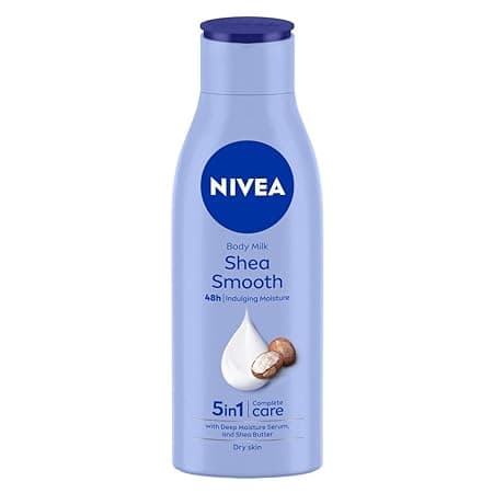 NIVEA Shea Smooth Body Lotion - 200 ml, 48 H Moisturization , For Dry Skin With Deep Moisture Serum & Shea Butter, Non Greasy & Healthy Looking Skin.