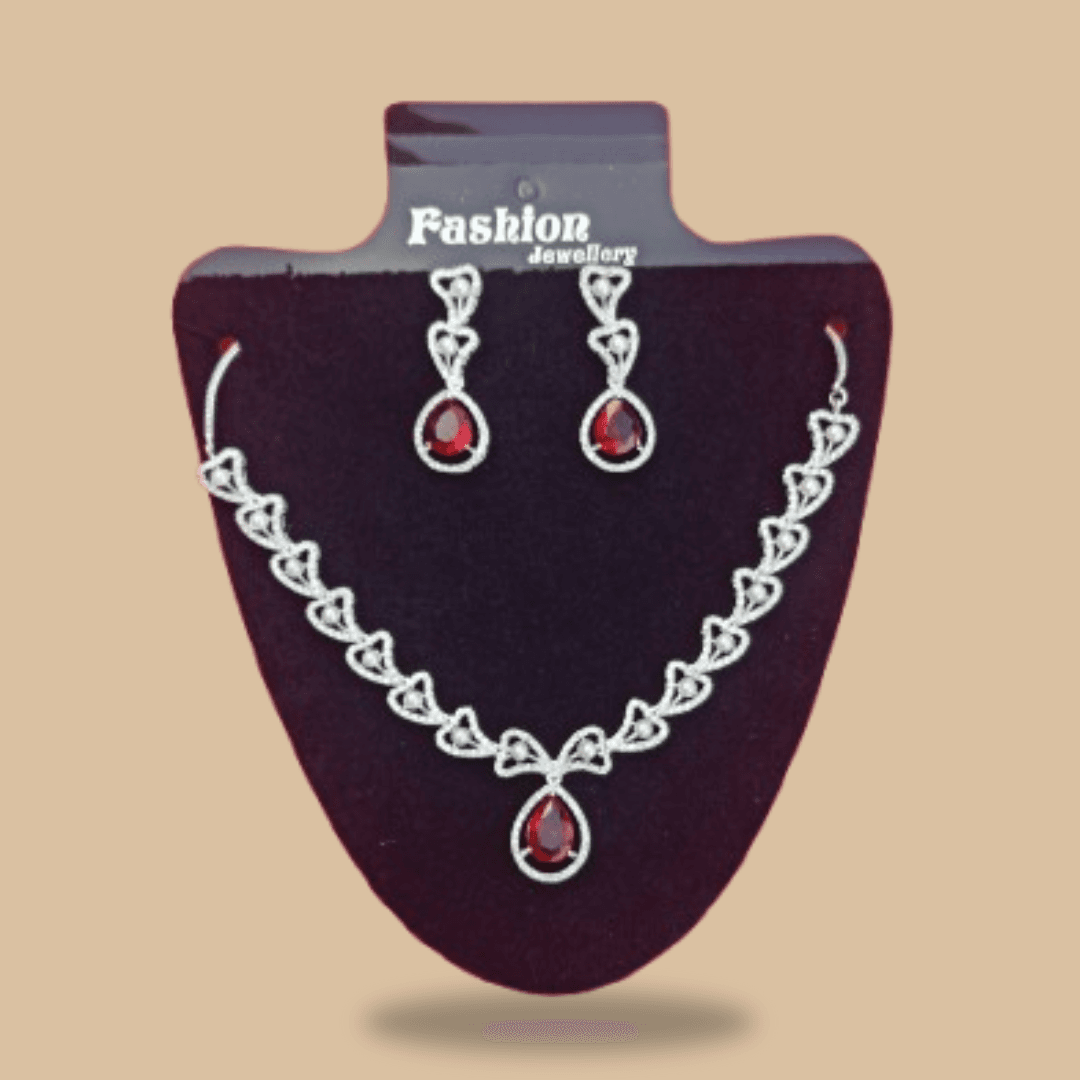 Women's Fashion Jewelry Set – Silver Plated Necklace, Earrings & Maang Tikka with Blue Stones – Bridal & Party Wear 2