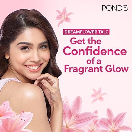 POND'S Dreamflower Pink Lily Fragrance Talcum Powder 400 g, Cooling Fresh Talc for Face & Body - For Men & Women 5